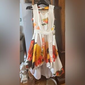 Samuel Dong Orange/Yellow High-Low Bubble Dress (XS)